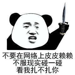 不要在网络上皮皮赖赖不服，现实碰一碰看我扎不扎你
