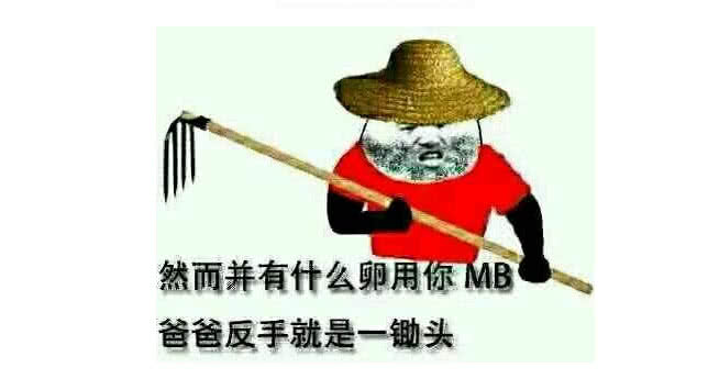 然而并有什么卵用，你MB爸爸反手就是一锄头