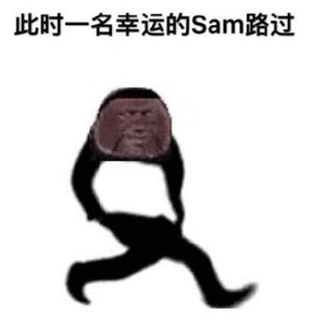 此时一名幸运的Sam路过