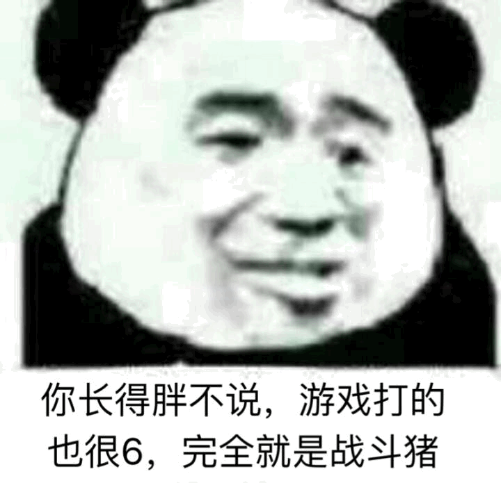 你长得胖不说，游戏打的也很，完全就是战斗猪