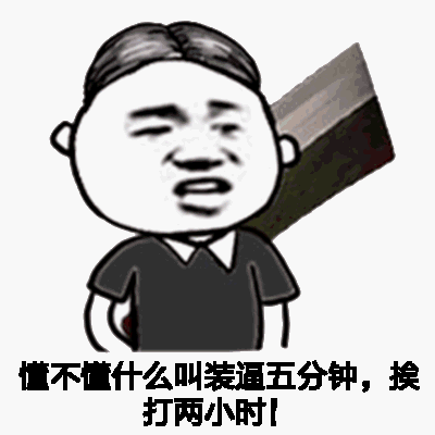 懂不懂什么叫着装逼五分钟，挨打两小时！