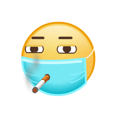 口罩戳个洞来抽烟