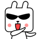 方形脑壳卡通兔子QQ表情 搞笑QQ表情