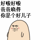爸爸晓得，你是个好儿子