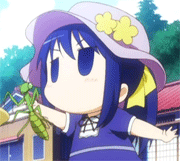 一手抓起螳螂的卡通小孩