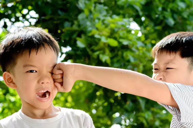 爱打架的小朋友，应该好好教育一下
