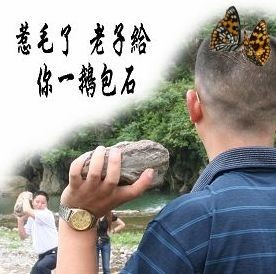 惹毛了老子给你一砖块