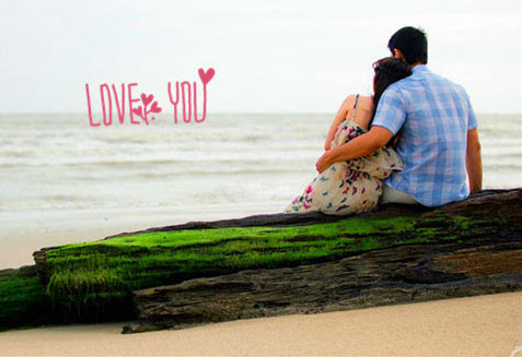 LOVE YOU，一起看海的情侣