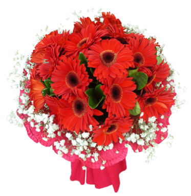 红艳艳的大束鲜花