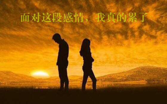 面对这段感情，我真的累了