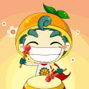 呐喊助威的桔子头娃娃