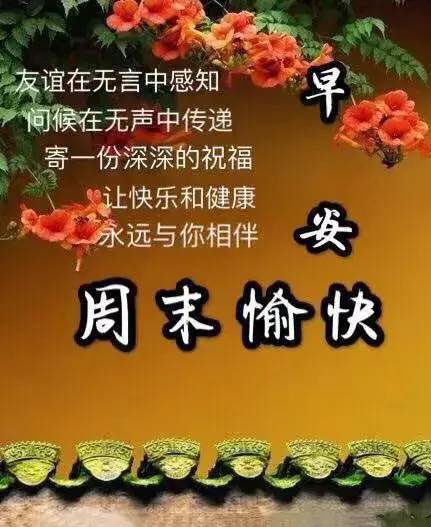 友谊在无言中感知，祝你周末愉快