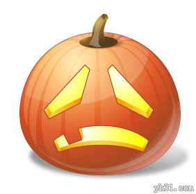 囧脸形的南瓜灯