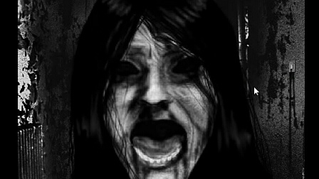 张开大嘴的黑白幽灵