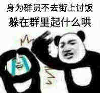 身为群员不去街上讨饭，躲在群里起什么哄！