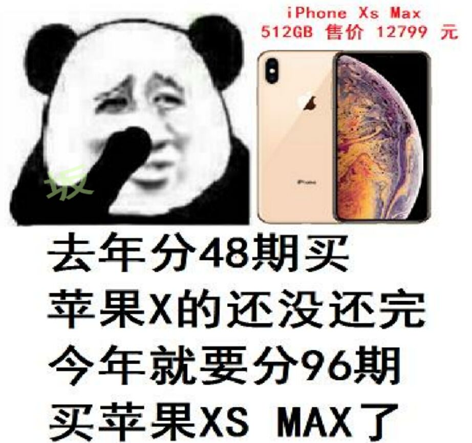 运行分48期买苹果X的还没还完，今年就要分96期买苹果XS MAX了