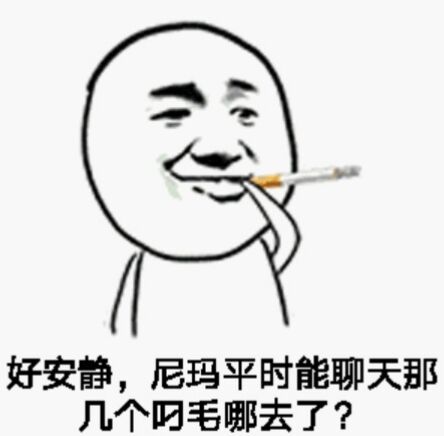 好安静，尼玛平时能聊天那几个叼毛哪去了？