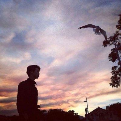 清新男生侧脸图片头像