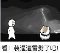 看！装逼遭雷劈了吧！