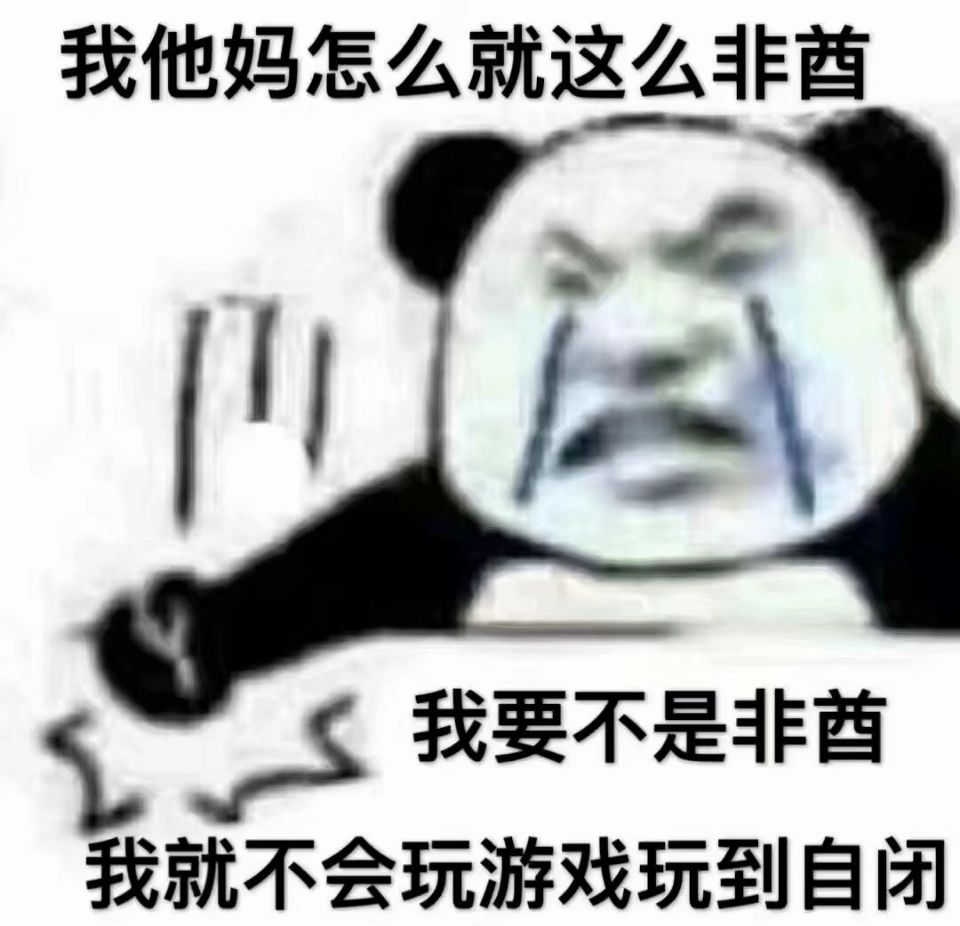 我他妈怎么就这么非酋，我要不是非酋，我就不会玩游戏玩到自闭