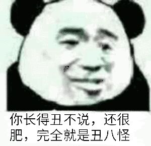 你长得丑不说,还很肥,完全就是丑八怪