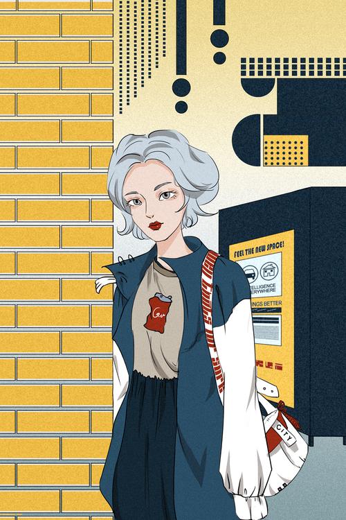 city pop 街头时尚酷女孩|插画|商业插画|戚半半 - 原创作品 - 站酷 (