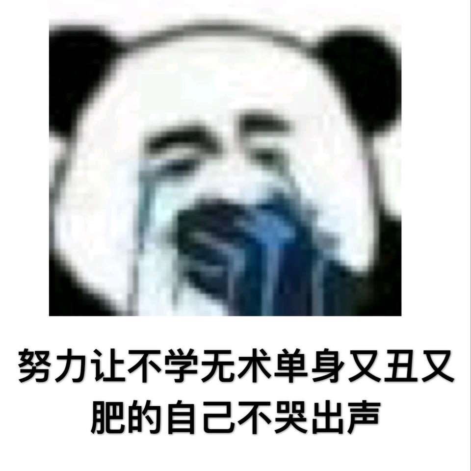 努力让不学无术单身又丑又肥的自己不哭出声