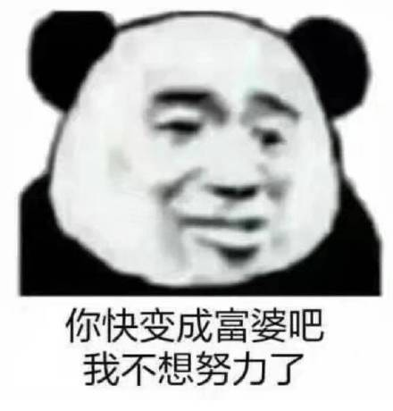 你快变成富婆吧，我不想努力了