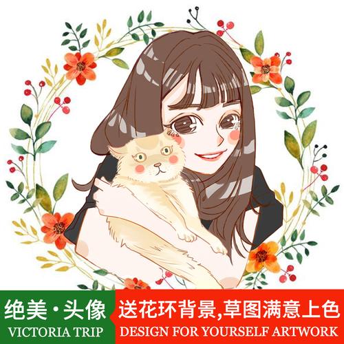 q版头像卡通人物形象logo设计真人照片转手绘漫画定制作情侣微信