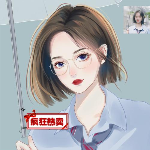 微信头像定制手绘头像定制原创水晶风画师约稿漫画卡通设计情侣照片微