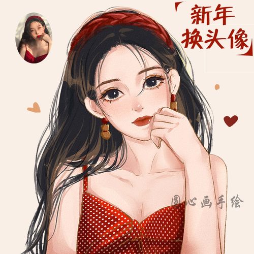 手绘头像水彩水彩画画师约稿代画卡通微信人像手绘真人漫画