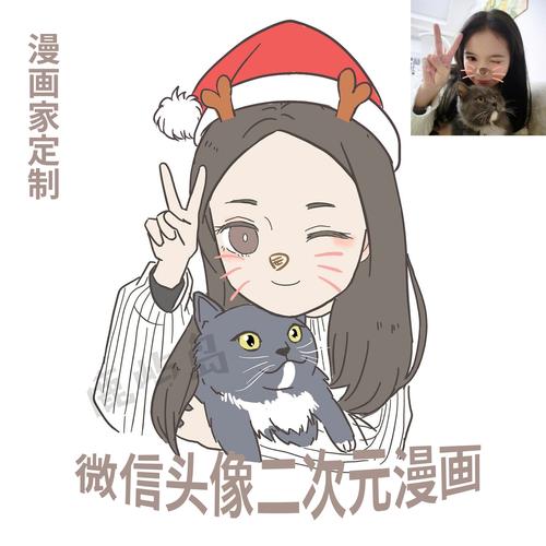 二次元q版头像定制漫画头像微信真人照片婚礼卡通人物情侣手绘-泡美丽