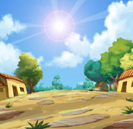 北方小镇清晨日出洒满金色阳光图片-北方小镇清晨日出洒满金色阳光图