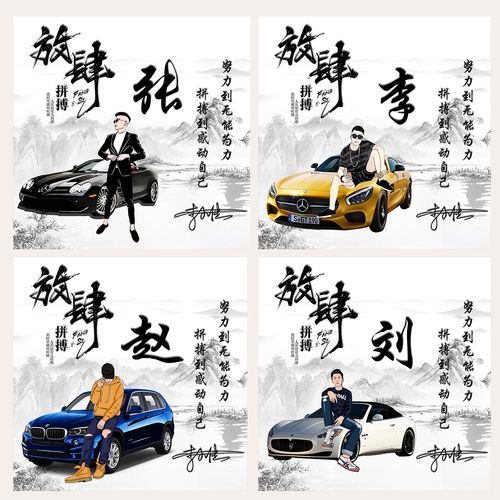 微信头像制作姓氏签名霸气豪车男头像设计用自己名字做头像水墨风