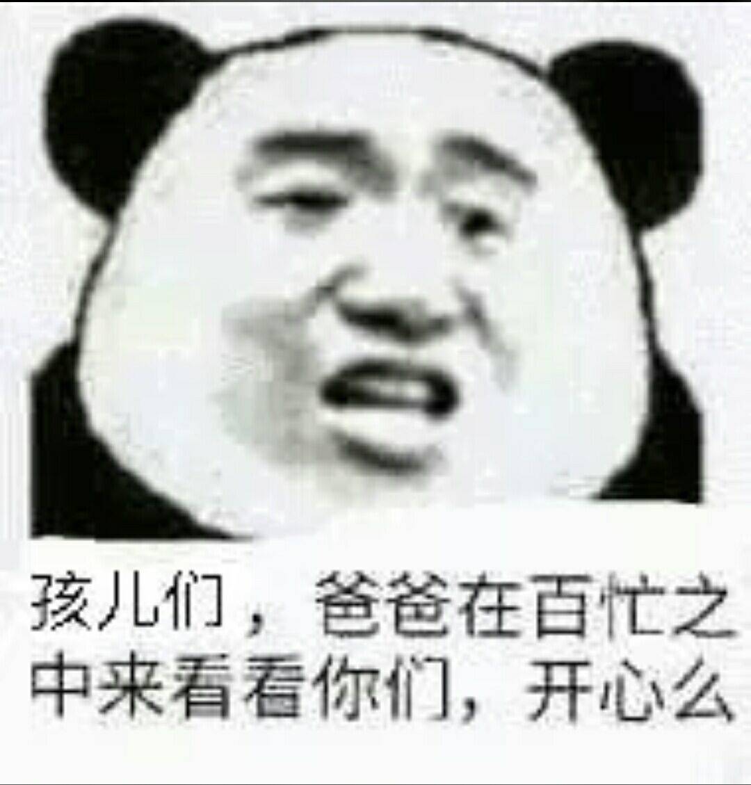 孩儿们，爸爸在百忙之中来看看你们，开心么