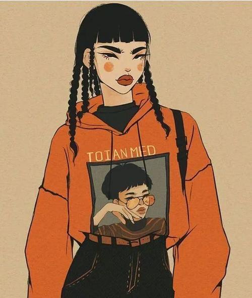 【插画素材】时尚酷女孩,这画风太爱了