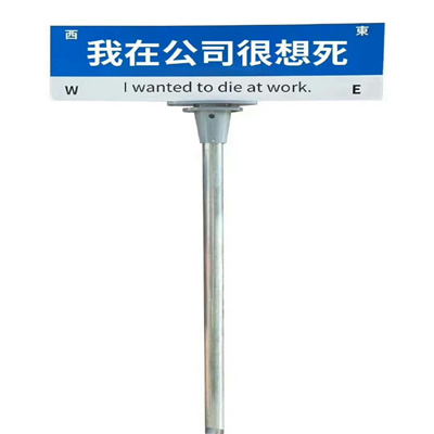 全网超火路牌表情 我在公司很想家