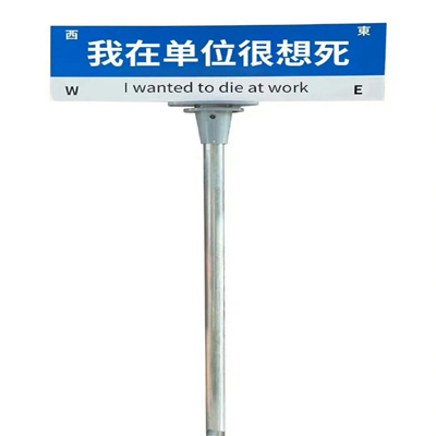 全网超火路牌表情 我在公司很想家