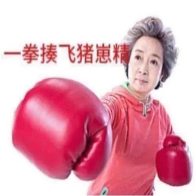 老年人搞笑发疯配文表情包 一拳揍飞猪仔精