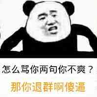 怎么骂你两句你不爽？那你退群啊傻逼！（熊猫人）